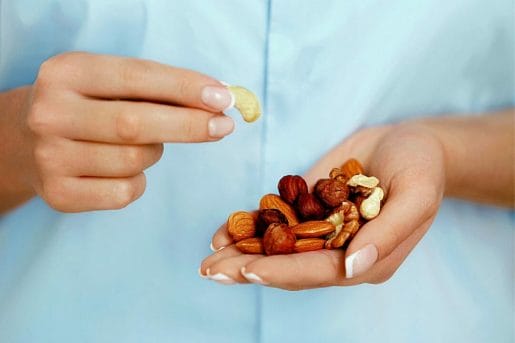 nuts in hands