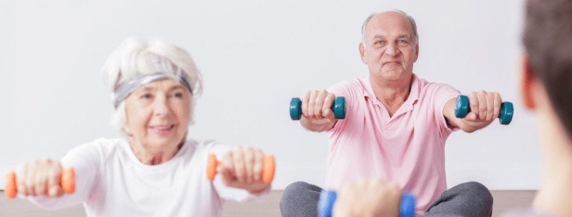 Elderly Couple working out Elderly Couple working out