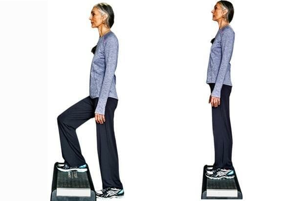 stepups-elder woman doing step up