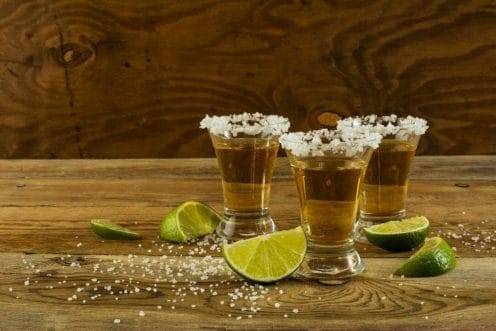 tequila tequila shots with lime