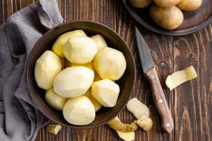 Peeled potatoes