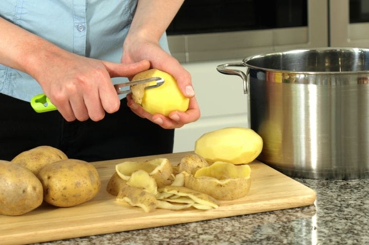 Leaching potatoes to make reduce potassium content Leaching potatoes to make reduce potassium content