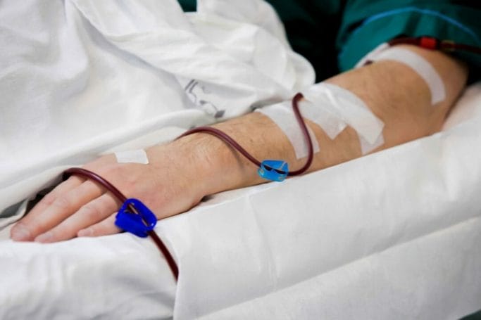 Person having Automated Peritoneal Dialysis (APD) Person having Automated Peritoneal Dialysis (APD)