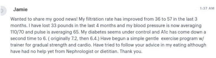 Jamie CKD Patient Success Story